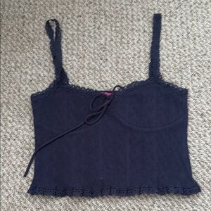Edikted Blue Sleeveless Crop Camisole